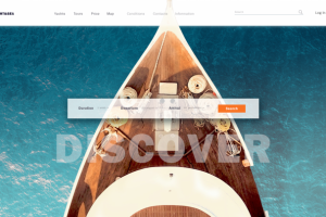 Первый экран для компании по организации круизов на яхтах