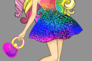 Кукла с радужными волосами