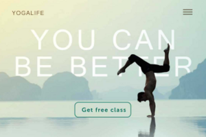 Landing page for yoga studio