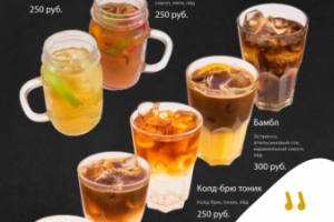 Меню напитков для кафе "Френдс"