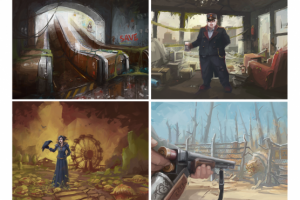 Иллюстрации локаций для игры Улицы