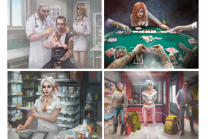 Иллюстрации локаций для игры Улицы