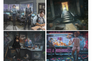 Иллюстрации локаций для игры Улицы