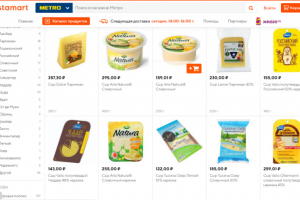Наполнение контентом площадки https://instamart.ru/