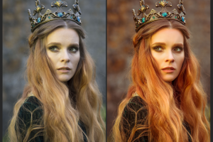 Ретушь фото девушки в короне