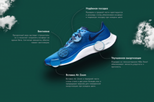 Блок Преимущества лендинг для продажи кроссовок
