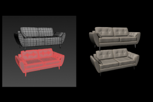 Адптация HP моделей в LP для VR.