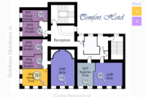 План комнат отеля