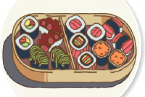 Иллюстрация.Японский ужин