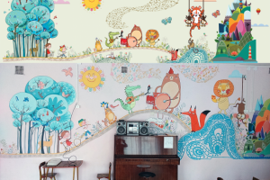 Роспись стенки в детском саде