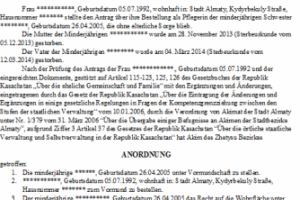 Перевод постановления на нем.