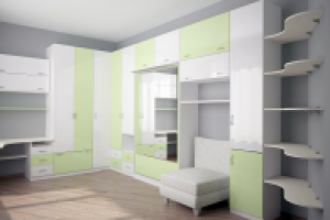 Спальня с салатовым акцентом