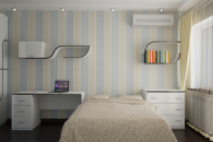 Спальня в светлых тонах (фронтально)