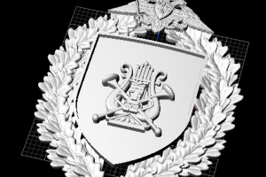 Эмблема готовится на фрезеровку