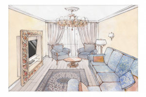 Скетч интерьера