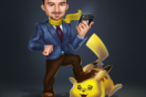 Дружеский шарж "героическая победа человека над покемоном"