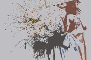 Девушка с букетом