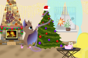 Серия иллюстраций про летучую мышь