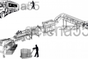 Схема работы линии для мытья фруктов и офощей