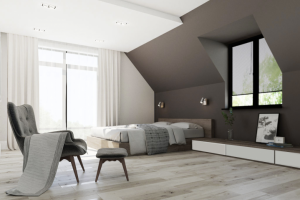 Интерьер спальни в загородном доме