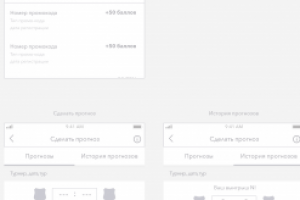 Wireframe для приложения программы лояльности
