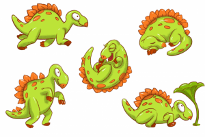 Разработка персонажа динозаврика