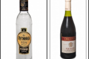 Водка и вино.