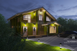 Дом с мансардой из профилированного бруса