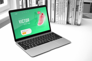 Дизайн первого экрана кроссовок "Victor"