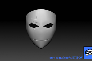 Hei Darker Than Black Mask STL and OBJ 3D PRINT