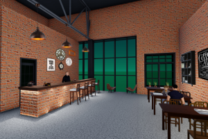 Автовокзал - интерьер кафе в стиле лофт