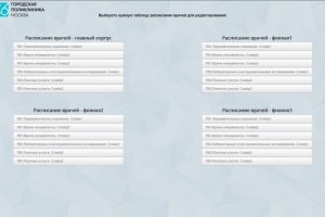 Разработка и поддержка web-инструмента «Расписание врачей»
