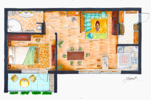 План с мебелью