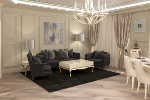 Гостиная комната в стиле Арт-деко