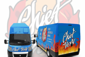 Дизайн наклеек на цельнометаллический фургон "Фаст-фуд"