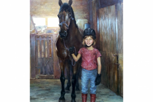 "Девочка и конь" Портреты с натуры, живопись.