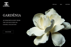 Концепция промо-страницы аромата Chanel Gardenia