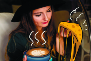 Поп-арт рисунок поверх фото