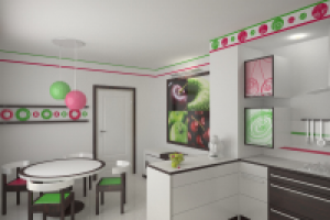 Визуализация графического оформления кухни