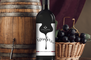 Этикетка вина "Черный сок" для Ganja Sharab II (Азербайджан)