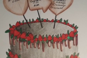 Эскиз торта в карандаше