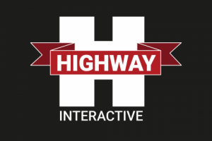 Логотип для вымышленной компании "HIGHWAY INTERACTIVE"