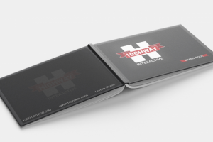 Обложка брендбука вымышленной компании "HIGHWAY INTERACTIVE"