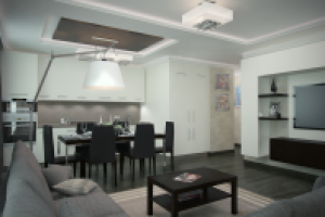 гостиная и кухня