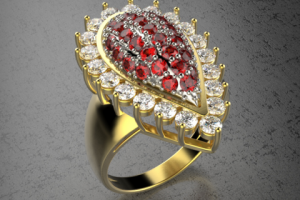 Золотое кольцо с камнями