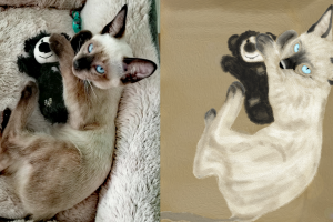 Рисунок кота с фото