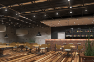 Визуализация интерьера кафе-бара лофт 1