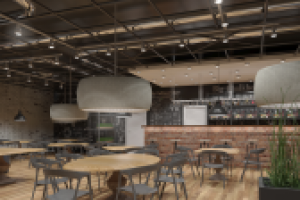 Визуализация интерьера кафе-бара лофт 2