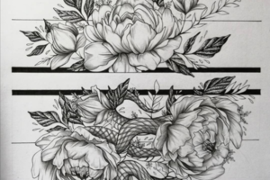 snakes and flowers sketch 2