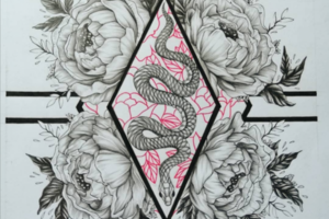 snakes and flowers sketch